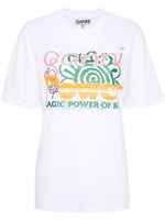 GANNI t-shirt en coton biologique à imprimé graphique - Blanc