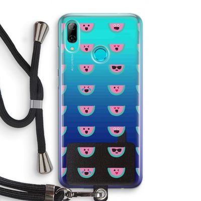 Smiley watermeloenprint: Huawei P Smart (2019) Transparant Hoesje met koord