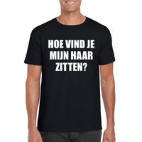 Zwart hoe vind je mijn haar zitten? shirt voor heren - thumbnail