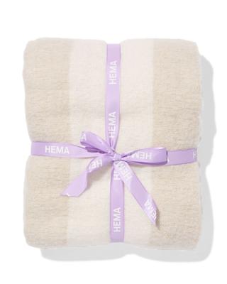 051 Plaid 130x150cm Wollook Strepen Beige (beige)