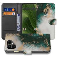 Book Case Fairphone 6 Marmer Groen PU Leer 3 Pasjes