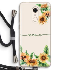 Zonnebloemen: Xiaomi Redmi 5 Transparant Hoesje met koord