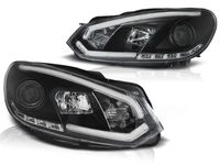 Tuning-Tec Koplampen dagrijlicht voor VW GOLF 6 10 08-12 ZWART TUBE LIGHTS TRU DRL - thumbnail