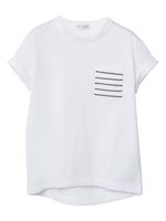 Brunello Cucinelli Kids t-shirt à poche rayée - Blanc - thumbnail