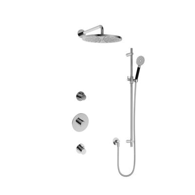 Hotbath Cobber - Inbouw Regendoucheset - Chroom - 2 Stopkranen - Thermostatisch - Wandarm 38.5 cm - Hoofddouche 300 mm - Ronde Handdouche 3 Standen - Glijstang 900 mm - Waterbesparend