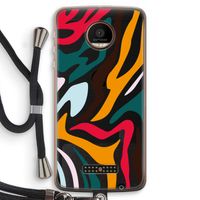 Colored Zebra: Motorola Moto Z Force Transparant Hoesje met koord