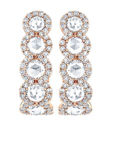 David Morris boucles d'oreilles en or rose 18ct ornées de diamants