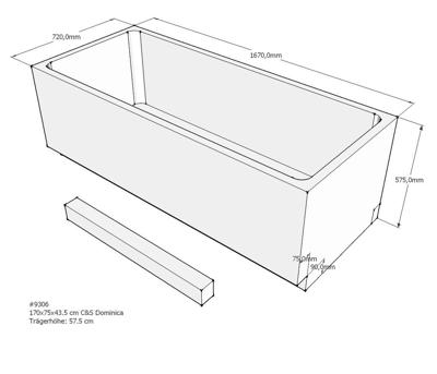 Xenz beterbad baddrager voor dominica 170x75cm