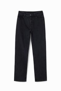 Straight jeans met stras - BLACK - 38