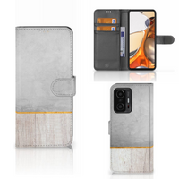 Xiaomi 11T | 11T Pro Book Style Case Wood Concrete - thumbnail