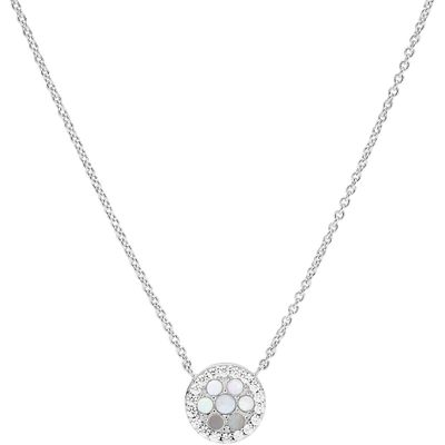Fossil JFS00520040 Ketting Glitz zilver-parelmoer zilverkleurig-wit