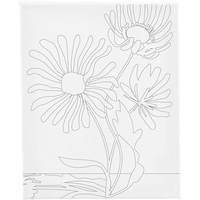 Creativ Company Schildercanvas met print, grote bloemen, d: 1,6 cm, afm 24x30 cm, 360 gr, 1 stuk