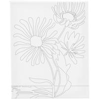 Creativ Company Schildercanvas met print, grote bloemen, d: 1,6 cm, afm 24x30 cm, 360 gr, 1 stuk
