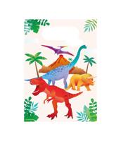 Cadeau tasjes dino papier 23x16cm 6 stuks