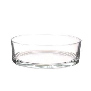 Lage schaal/vaas transparant rond glas 8 x 25 cm - plat - glazen vazen - woonaccessoires