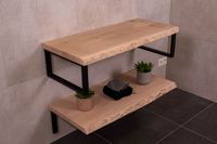 SaniGoods massief eikenhouten badmeubel 90cm - thumbnail