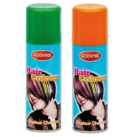 Carnaval verkleed haar verf/spray groen/oranje 125 ml