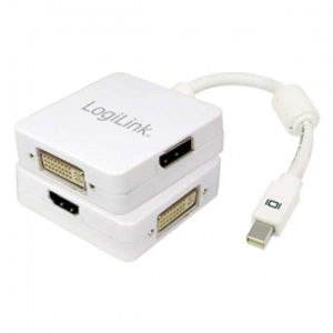 LogiLink CV0045 video kabel adapter Mini DisplayPort DisplayPort + DVI + HDMI Wit