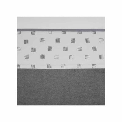 Meyco katoenen wieglaken block stripe grijs Maat