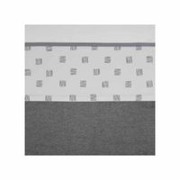 Meyco katoenen wieglaken block stripe grijs Maat - thumbnail