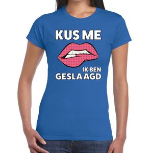 Kus me Ik ben Geslaagd t-shirt blauw dames