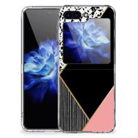 Samsung Galaxy Z Flip 5 | TPU Hoesje | Zwart Roze Vormen