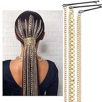 3 stks/set dames gouden metalen ketting haarspelden haarclip voor dagelijkse verjaardag kwastje legering Lightinthebox