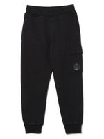 C.P. Company Kids pantalon de jogging en coton à détail verres - Noir