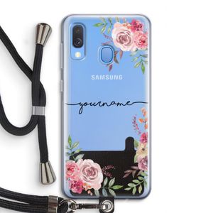 Rozen: Samsung Galaxy A40 Transparant Hoesje met koord