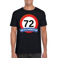 Verkeersbord 72 jaar t-shirt zwart heren