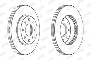 Remschijf JURID, Remschijftype: Geventileerd: , u.a. für Chevrolet, Daewoo, Saab, Dodge, Opel