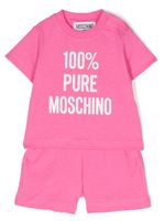 Moschino Kids survêtement en coton à logo imprimé - Rose