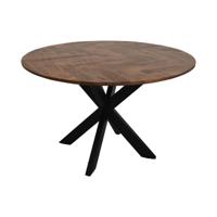 Eettafel Mozaik Verona Rond - 120 - Naturel/Zwart - Mango