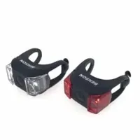 Siliconen LED Fietsverlichting Set - Incl. batterijen - Zwart Siliconen LED Fietsverlichting Set - Incl. batterijen - Zwart