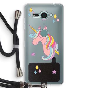 Roze eenhoorn: Sony Xperia XZ2 Compact Transparant Hoesje met koord