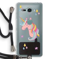 Roze eenhoorn: Sony Xperia XZ2 Compact Transparant Hoesje met koord