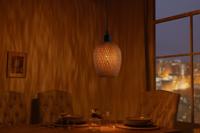 Gevlochten hanglamp ORGANIC LIVING 20cm natuurlijke bamboe kap handgemaakt - 40586