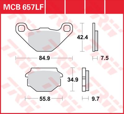TRW Remblokken, en remschoenen voor de moto, MCB657 Allround organisch