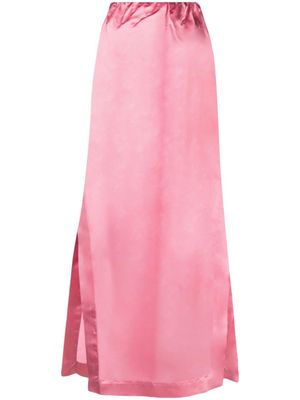 SA SU PHI jupe longue en soie à effet froissé - Rose