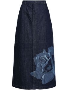 Kenzo jupe longue à fleurs - Bleu