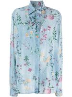 Ermanno Scervino chemise à fleurs imprimées - Bleu