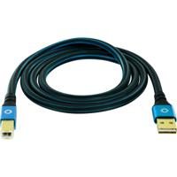 Oehlbach USB Plus B USB 2.0 [1x USB-A 2.0 stekker - 1x USB-B 2.0 stekker] 7.50 m Blauw Vergulde steekcontacten - thumbnail