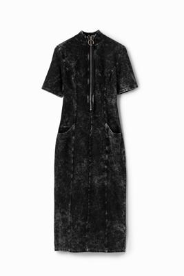 Denim midijurk - BLACK - L