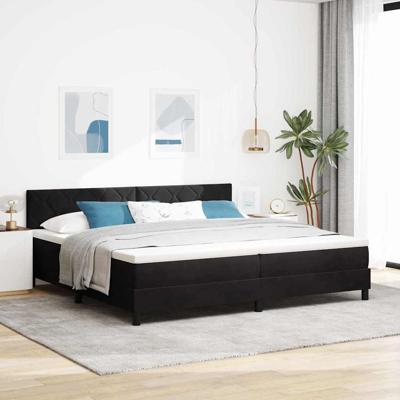 Boxspringbed met Matras met matras Zwart 200 x 200 cm Stof