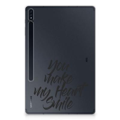 Samsung Galaxy Tab S7 Plus | S8 Plus Back cover met naam Heart Smile Samsung Galaxy Tab S7 Plus | S8 Plus Back cover met naam Heart Smile