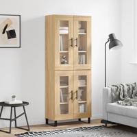 Hoge kast 69,5x34x180 cm bewerkt hout sonoma eikenkleurig