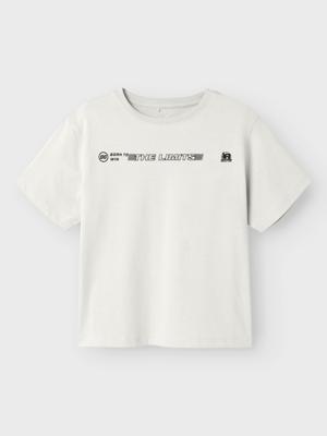 Name it zomer t-shirt S/S jongens - wit - Nkmhold