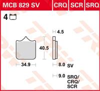 TRW Remblokken, en remschoenen voor de moto, MCB829SV Sinter street