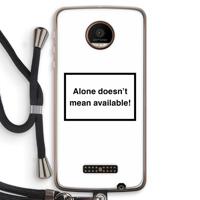 Alone: Motorola Moto Z Force Transparant Hoesje met koord - thumbnail
