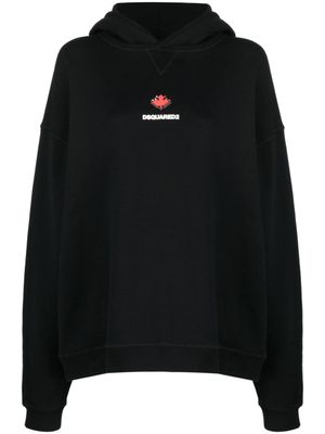 DSQUARED2 hoodie en coton à logo imprimé - Noir